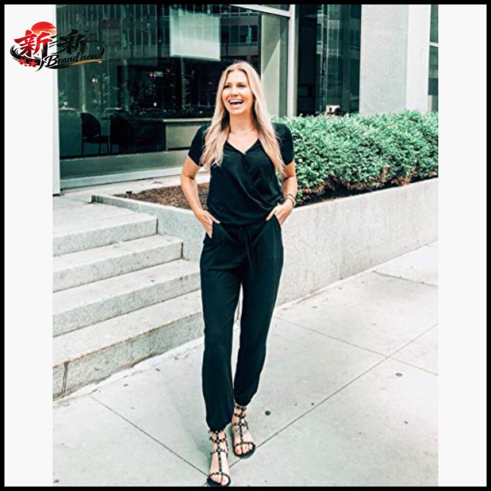 Polyester Viscose Elastane Jumpsuit Short Sleeve … - image 2